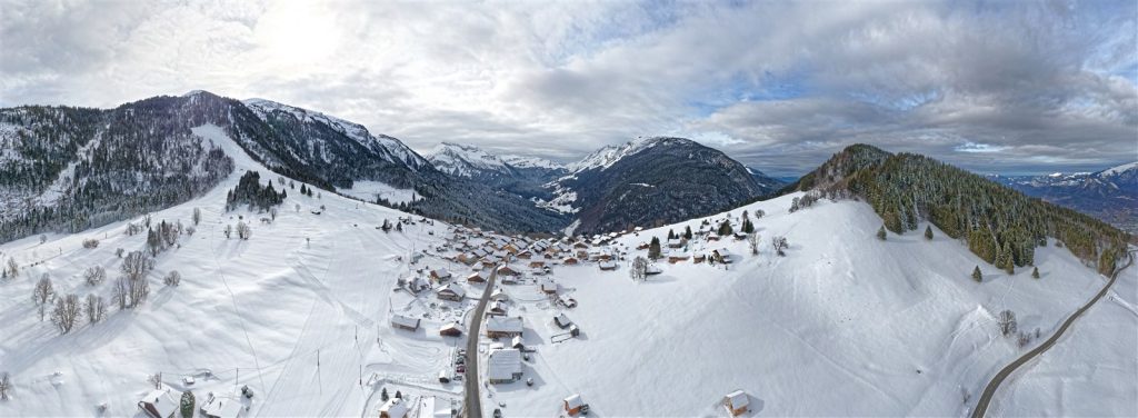Romme neige vue du ciel
